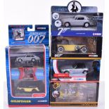 Five Corgi Toys James Bond Collectors Models,CC04310 Skyfall Aston Martin DB5, CC06803 Goldfinger