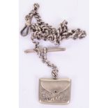 Silver Fob Chain with EPNS Stamp Holder, 34 grams in weight