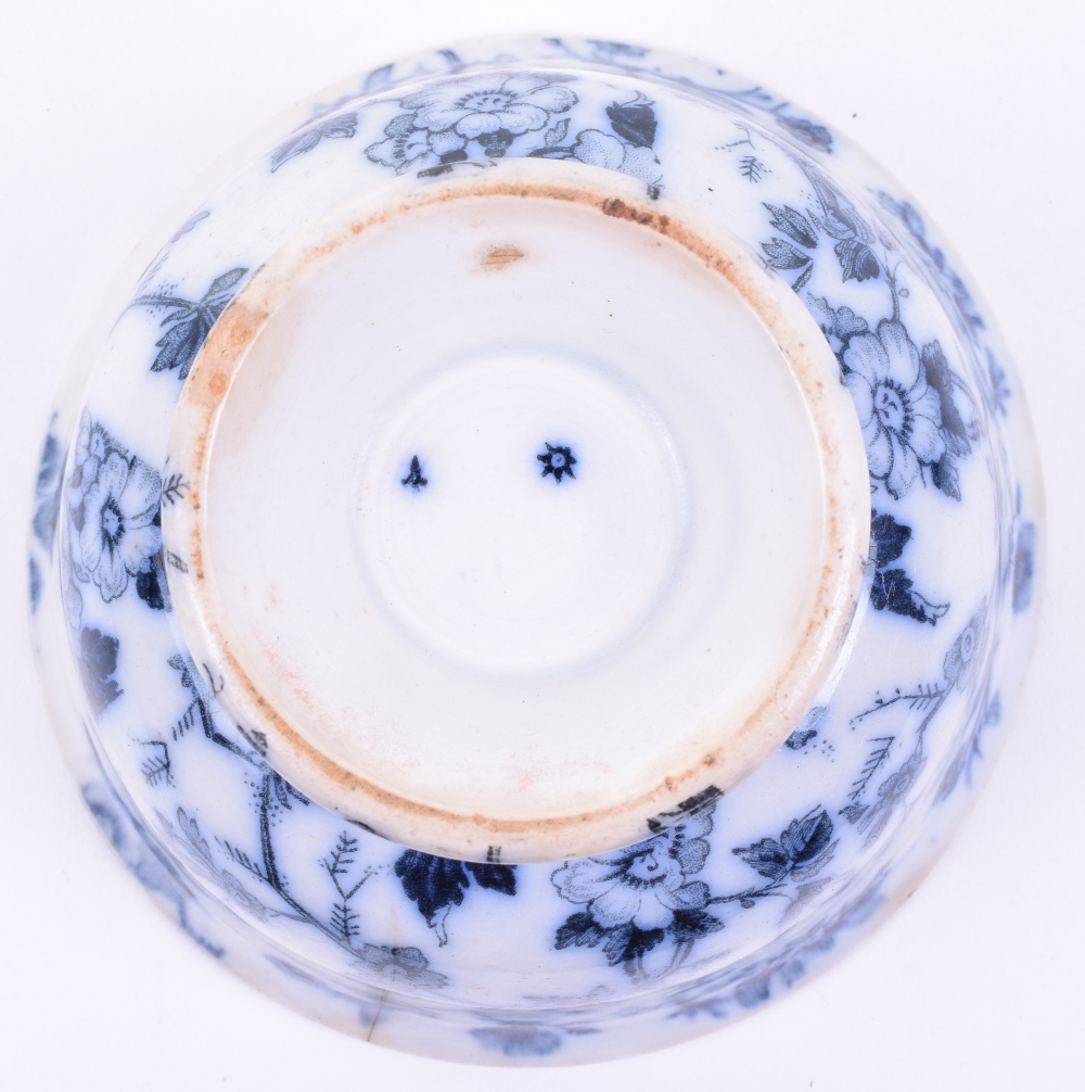 Chinese Blue and White Porcelain Bowl, decorated with flowers under the glaze. Symbols to the - Image 3 of 3