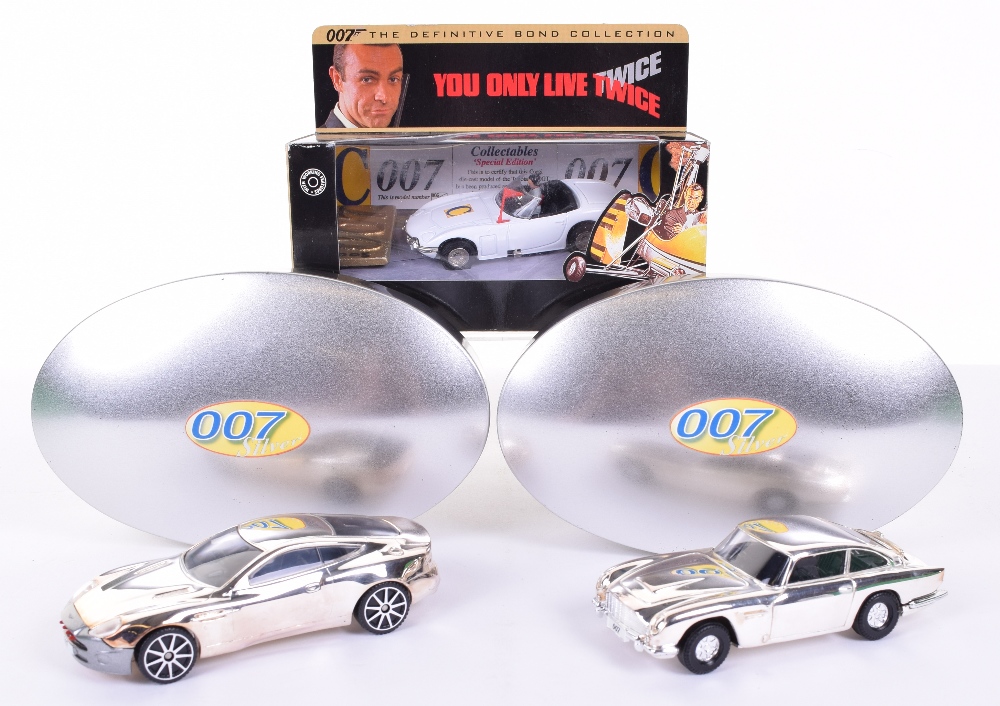 Three Corgi James Bond Limited Edition Models made for Collectibles magazine, Aston Martin DB5,