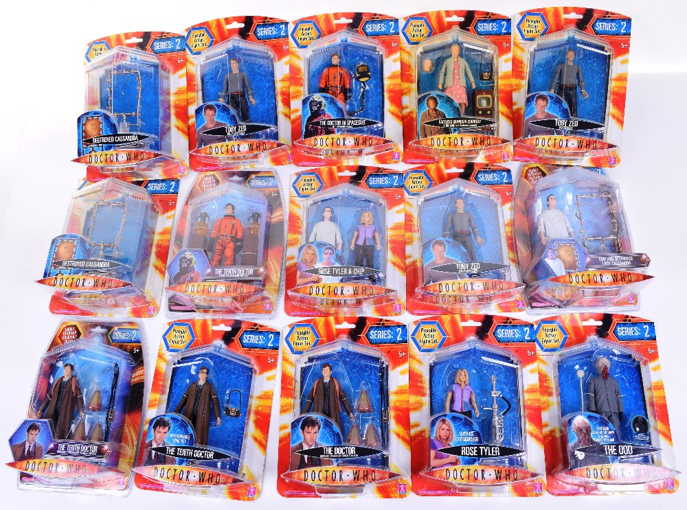 Fithteen Carded Character Doctor Who Action Figures, from series:2 including 2 x Destroyed