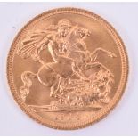 Elizabeth II Sovereign 1964, remains in very good condition.