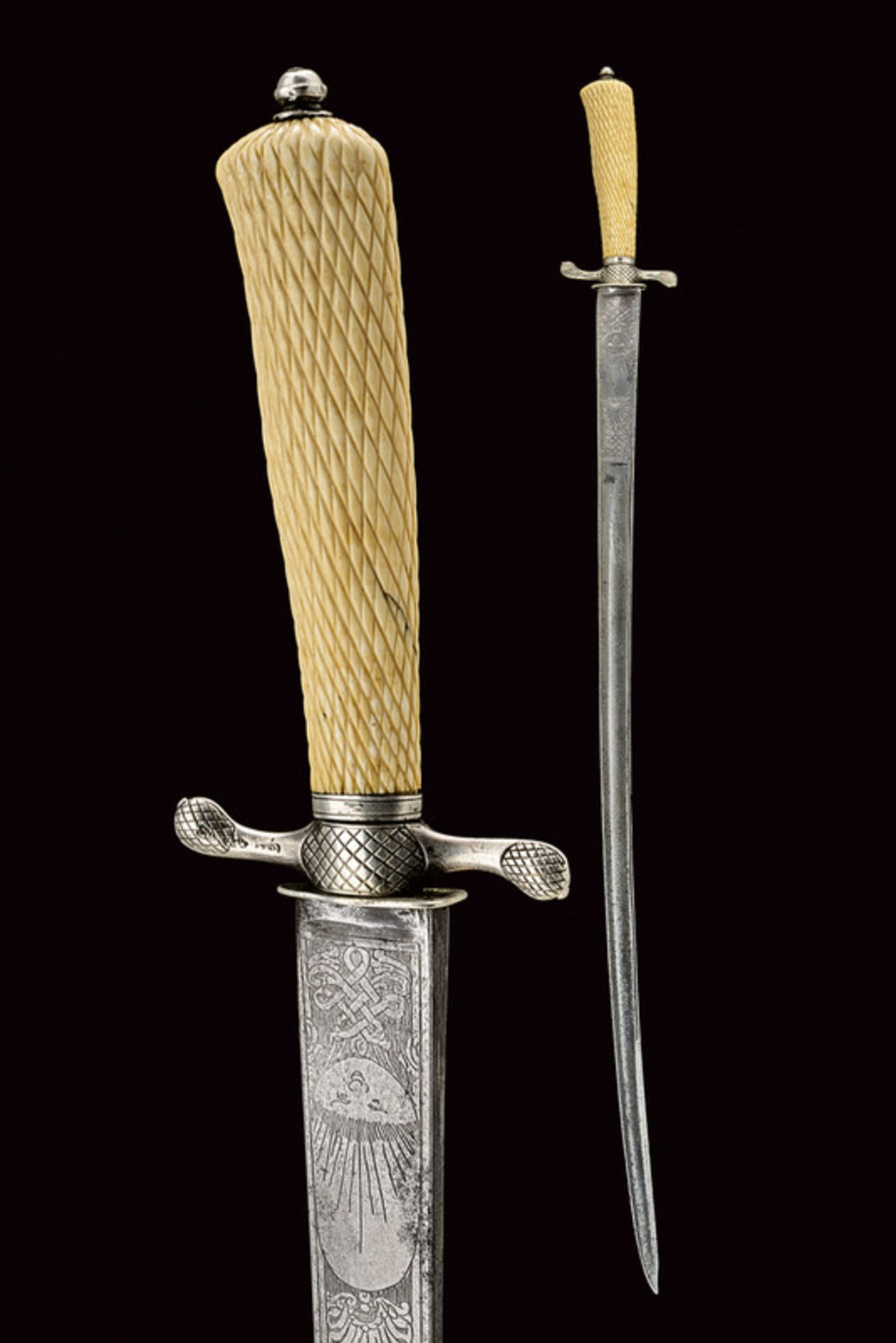 A silver mounted hunting hanger
