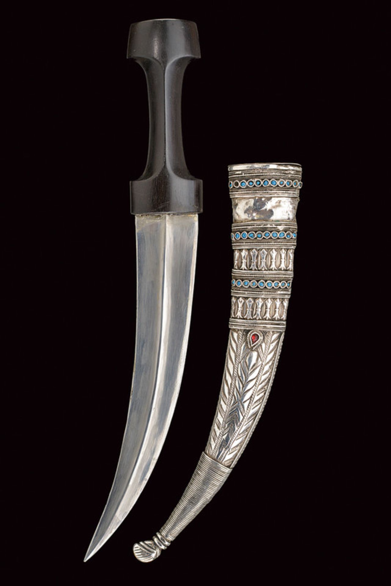 A kandshar with silver scabbard