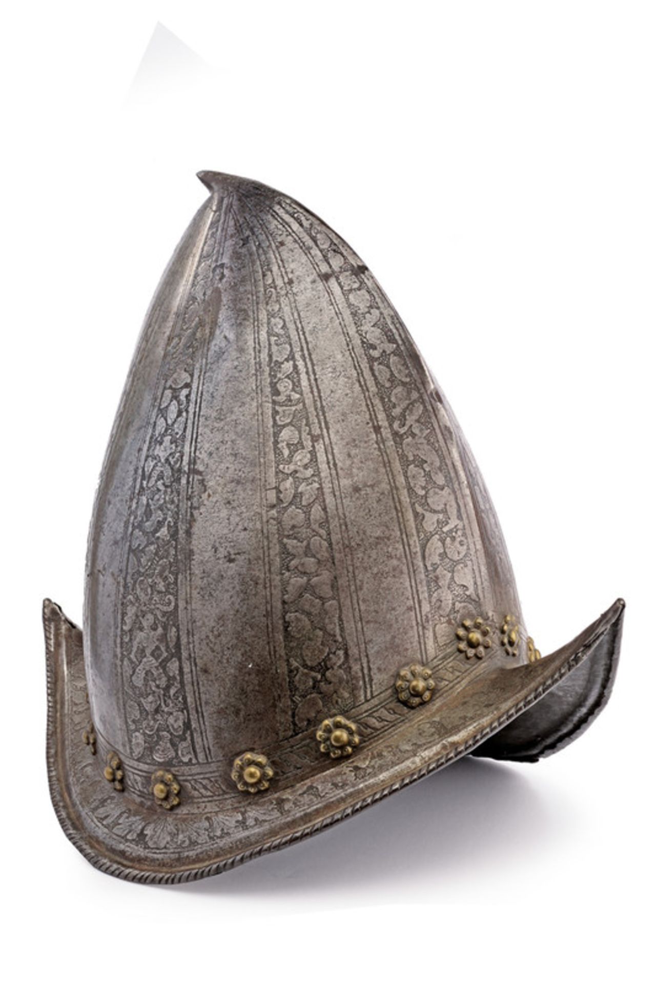 A cabasset morion etched in Pisan style