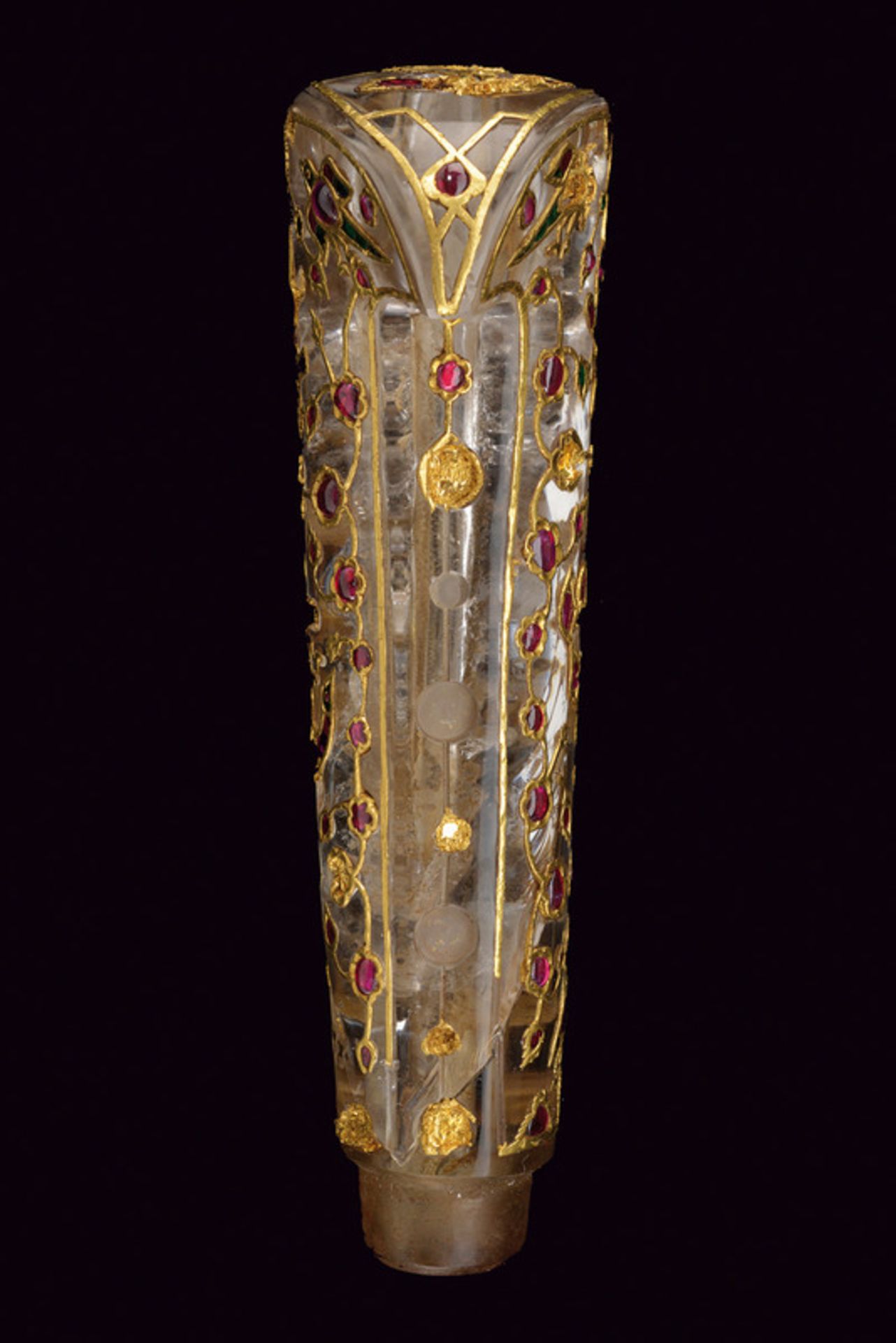 A highly important rock crystal dagger hilt decorated with rubies, emeralds and gold - Bild 9 aus 9