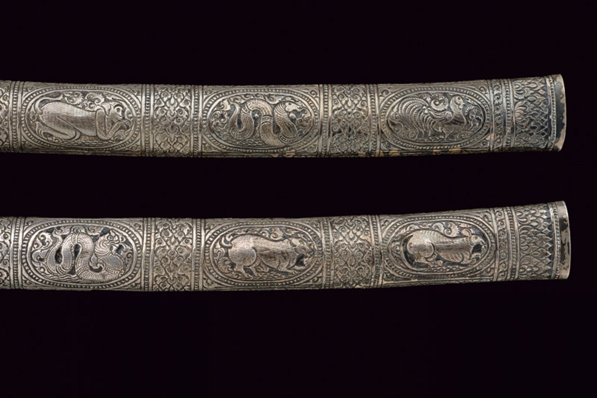 A pair of silver mounted Dha - Image 4 of 7