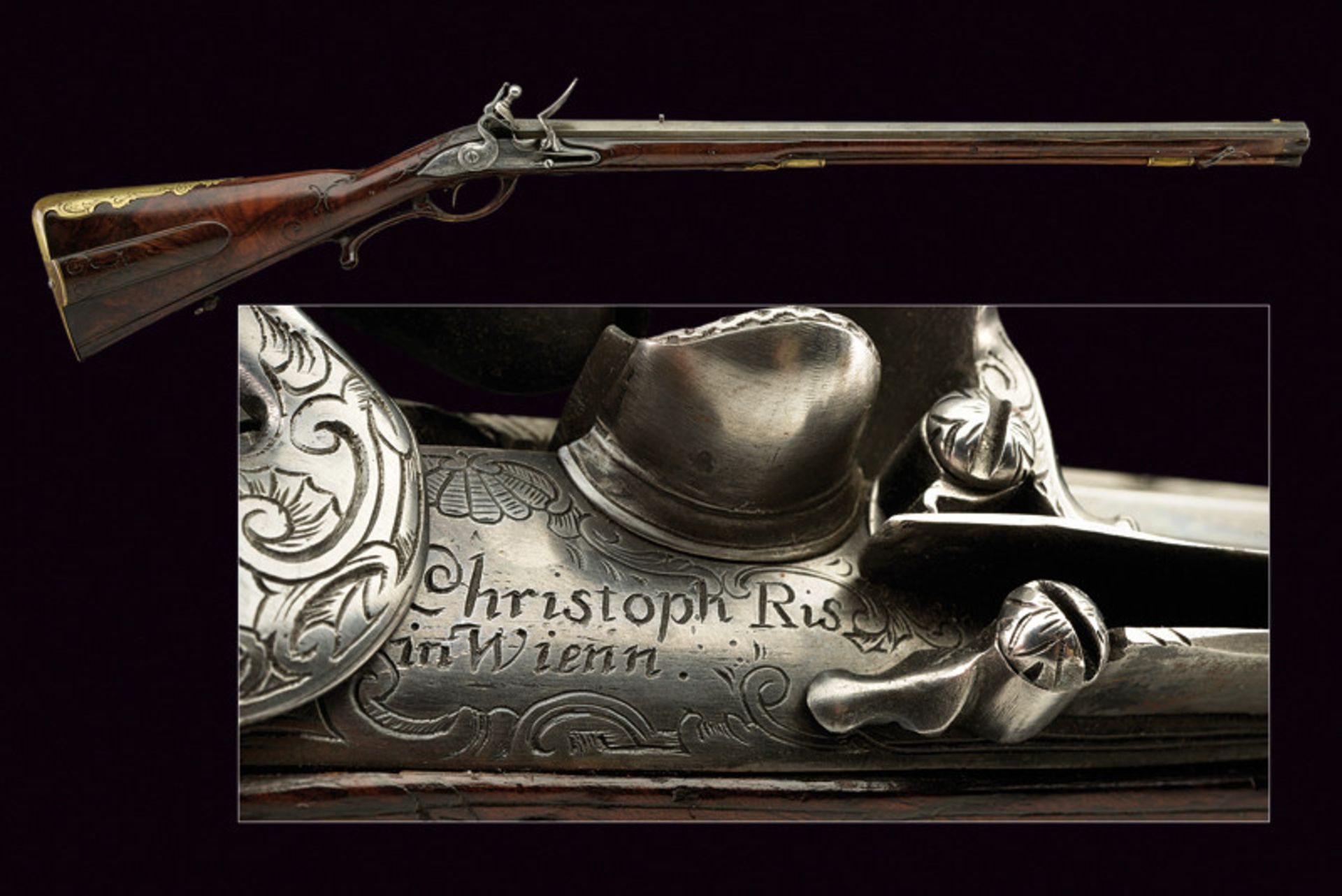 A flintlock rifle by Ris