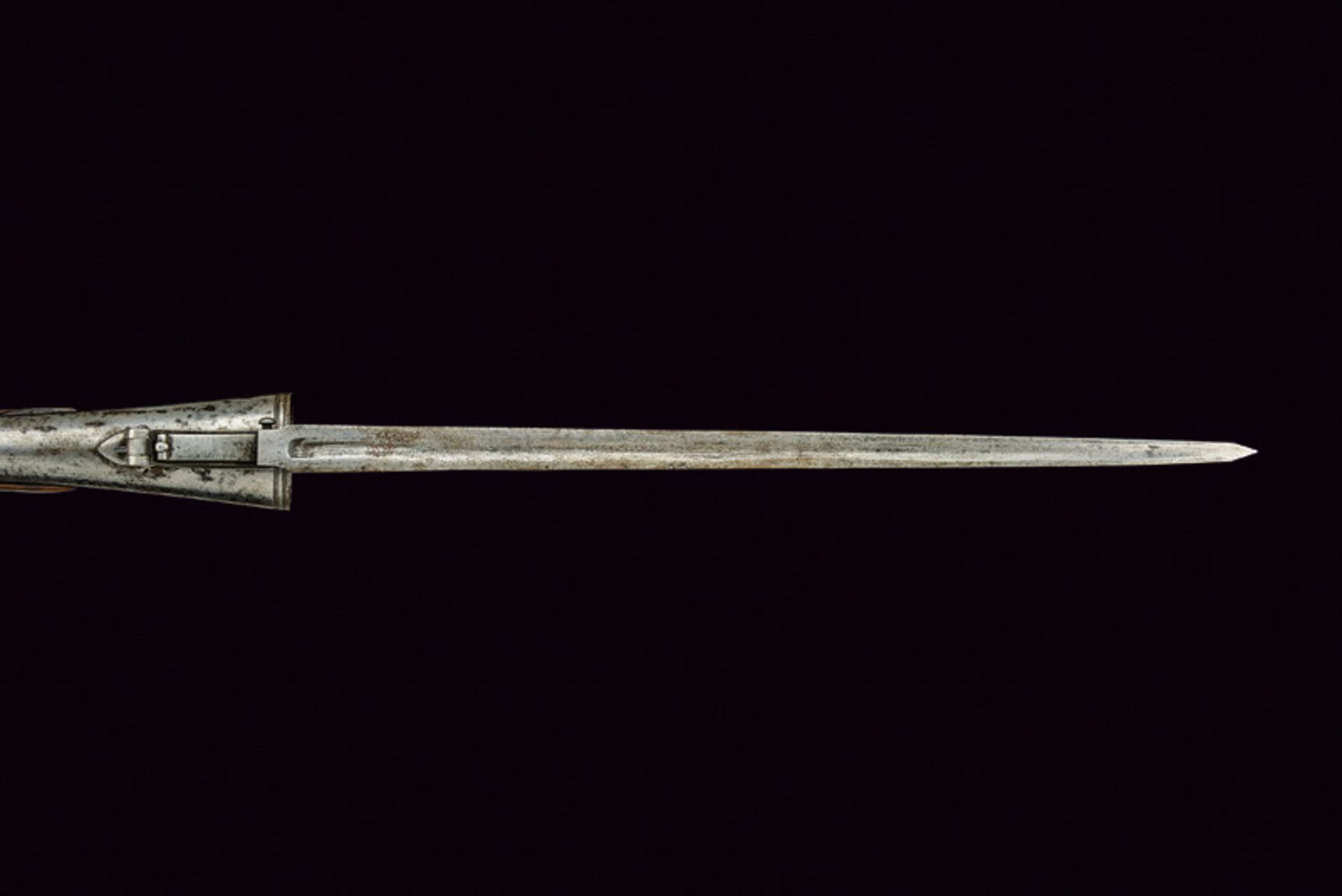 A flintlock folding gun with spring-bayonet by Lorandi - Bild 3 aus 8