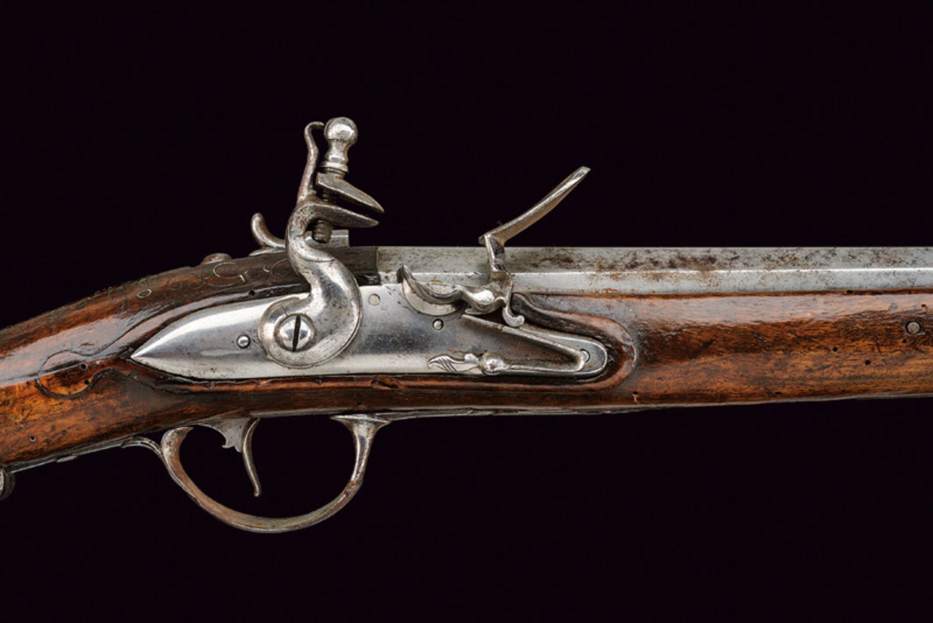 A flintlock folding gun with spring-bayonet by Lorandi - Bild 2 aus 8