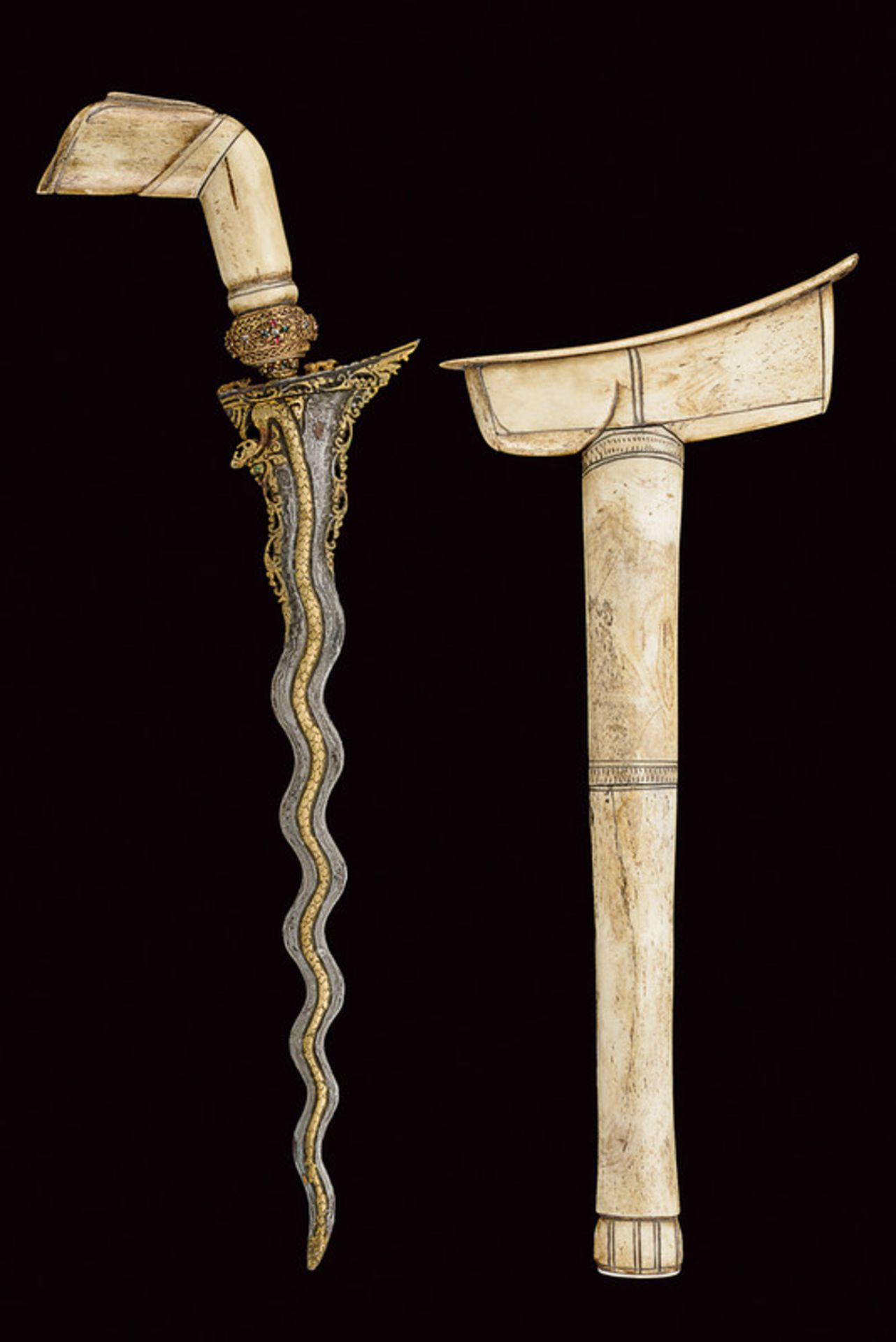 Naga Kris with carved and pierced blade