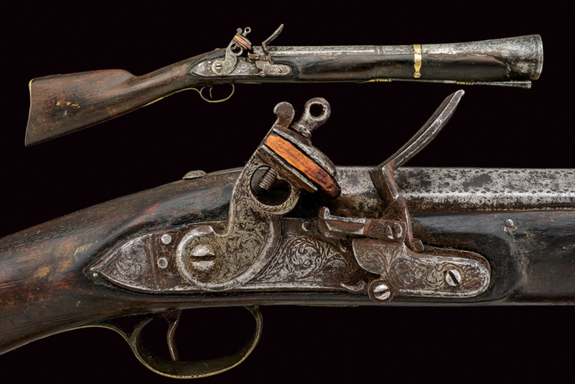 A blunderbuss flintlock gun