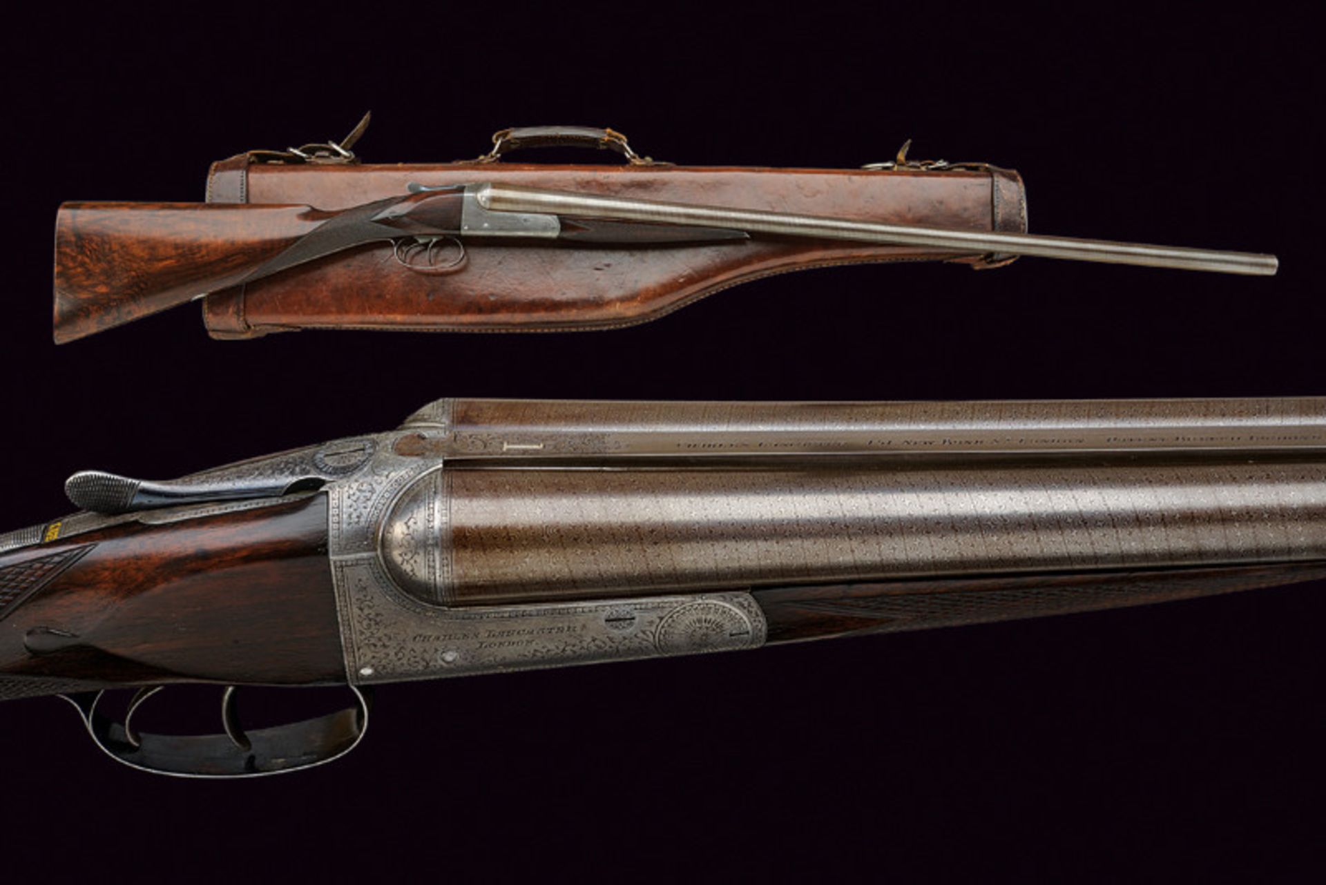 A fine double barrelled breech loading shotgun by Charles Lancaster