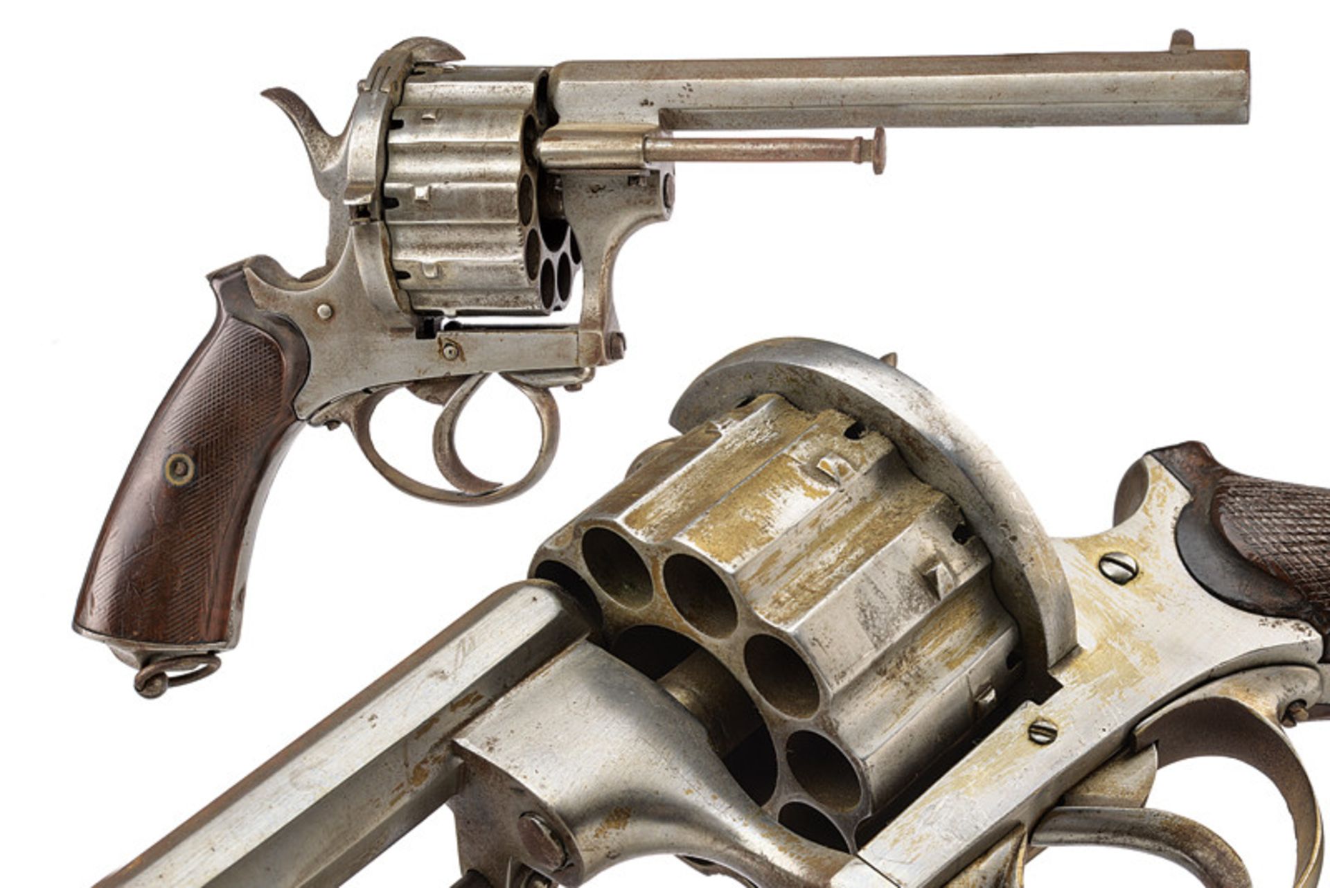 A rare 10 shoot pin-fire Ledfaucheux type revolver dating: third quarter of the 19th Century