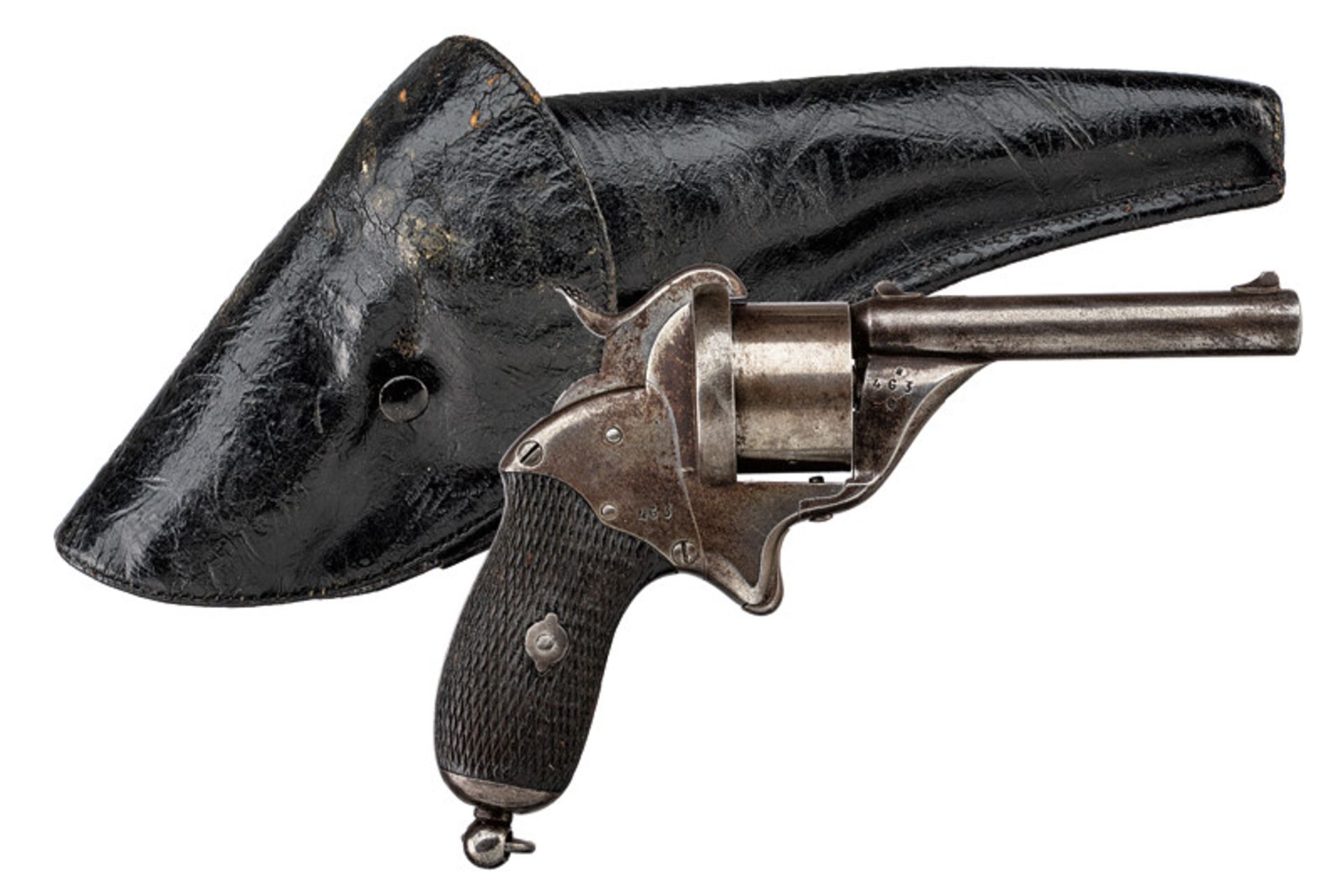 A Mazzocchi pin-fire revolver with holster dating: third quarter of the 19th Century provenance: