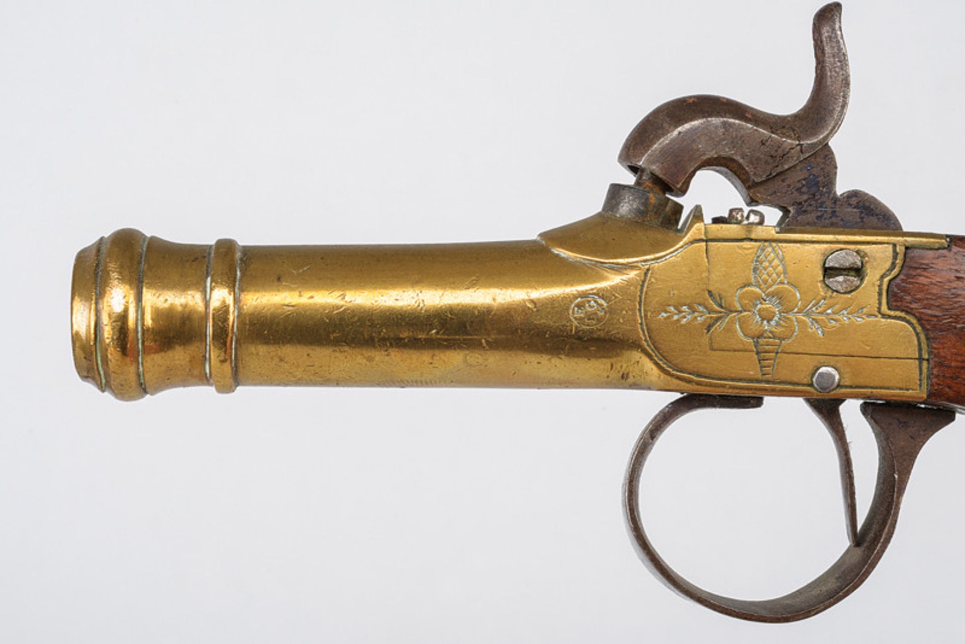 A navy percussion pocket pistol dating: mid-19th Century provenance: Belgium Smooth, round, - Image 2 of 2
