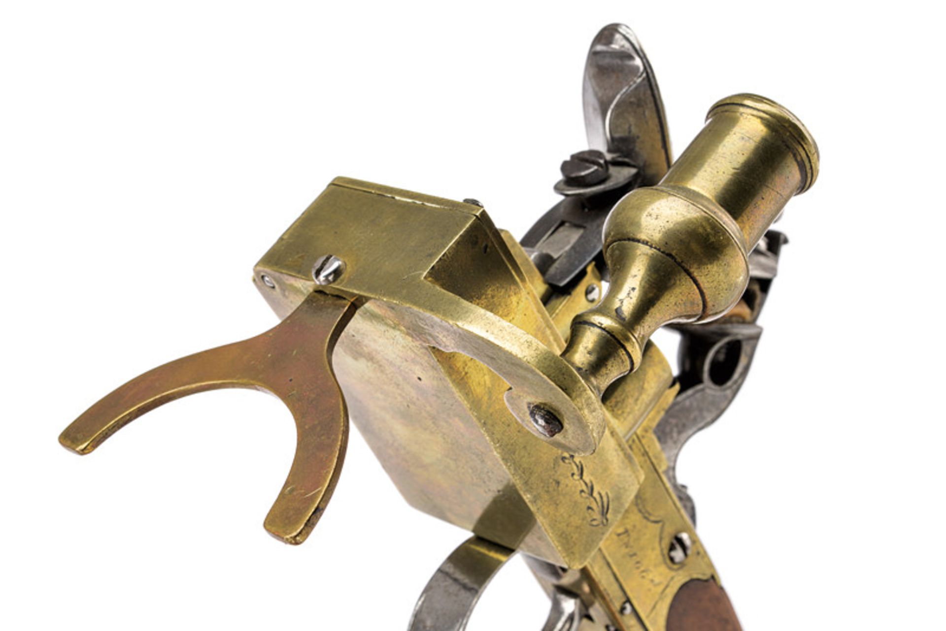 A rare flintlock lighter by Twigg dating: first quarter of the 19th Century provenance: London Brass - Image 3 of 4