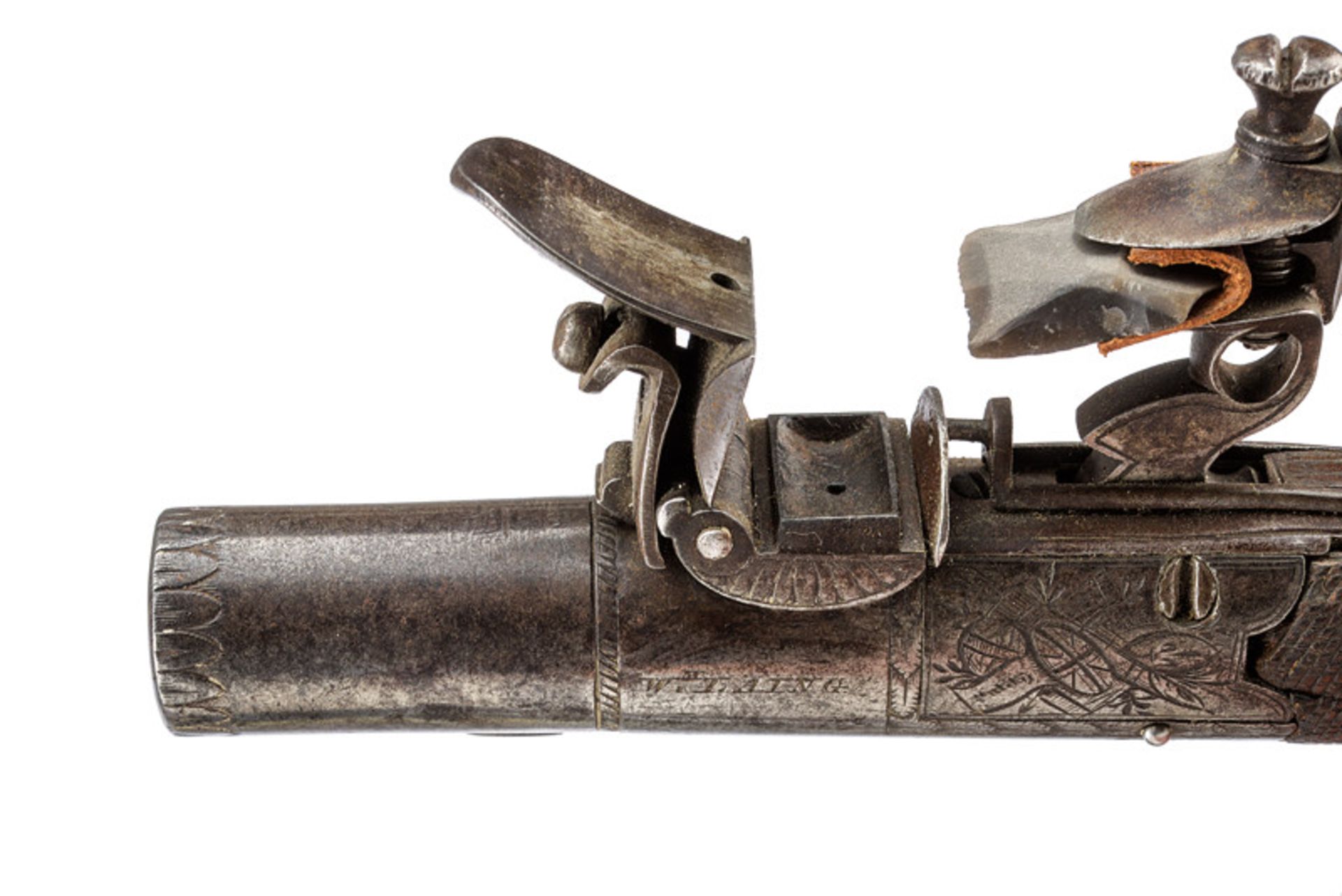 A fine flintlock pocket pistol by Laing dating: first quarter of the 19th Century provenance: - Image 2 of 3