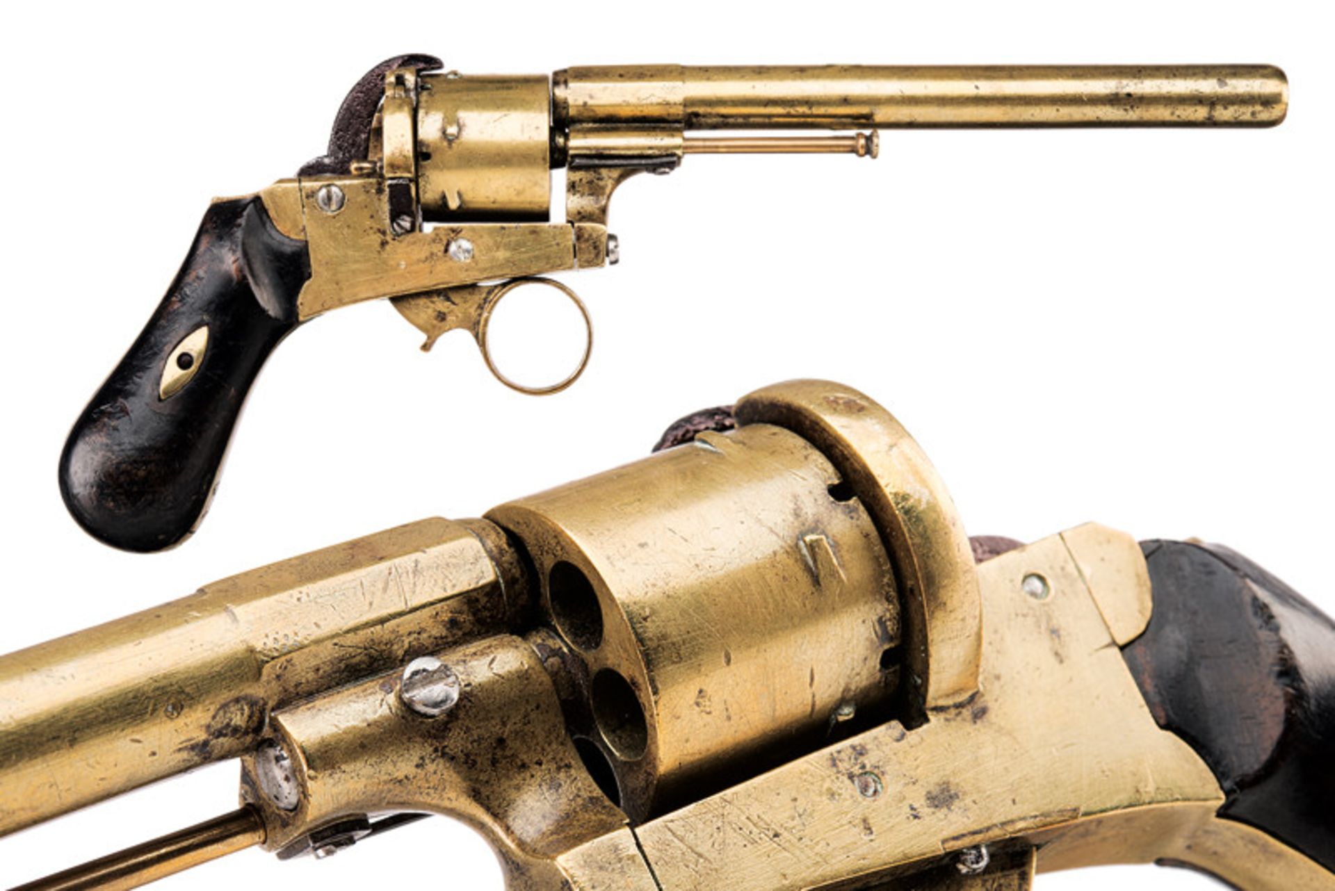 A navy pin-fire revolver dating: third quarter of the 19th Century provenance: Central Europe