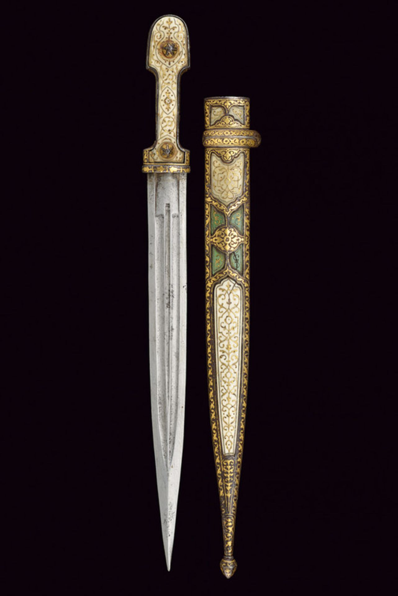 A beautiful kindjal dating: 19th Century provenance: Caucasia Straight, double-edged blade with - Image 7 of 7