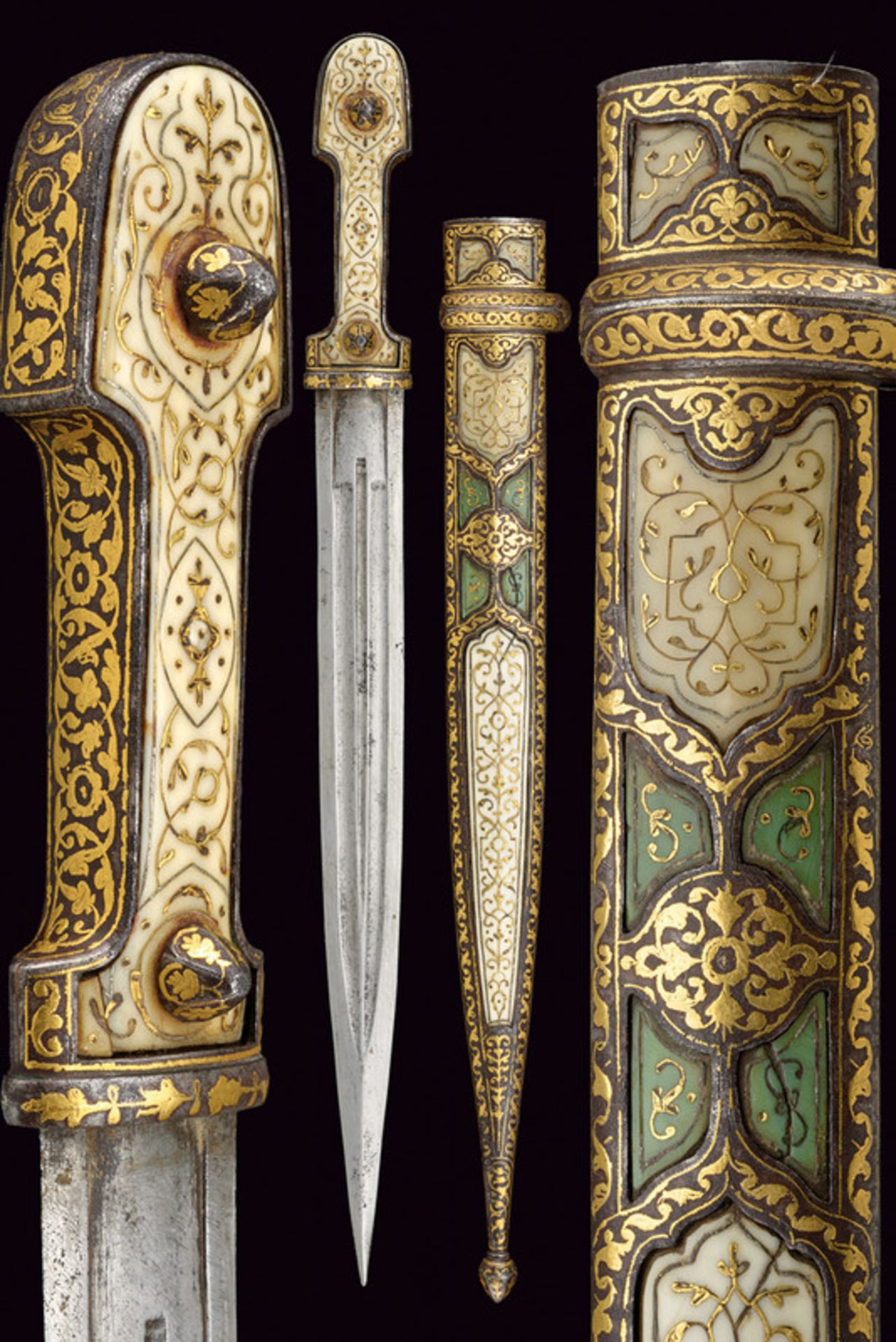 A beautiful kindjal dating: 19th Century provenance: Caucasia Straight, double-edged blade with