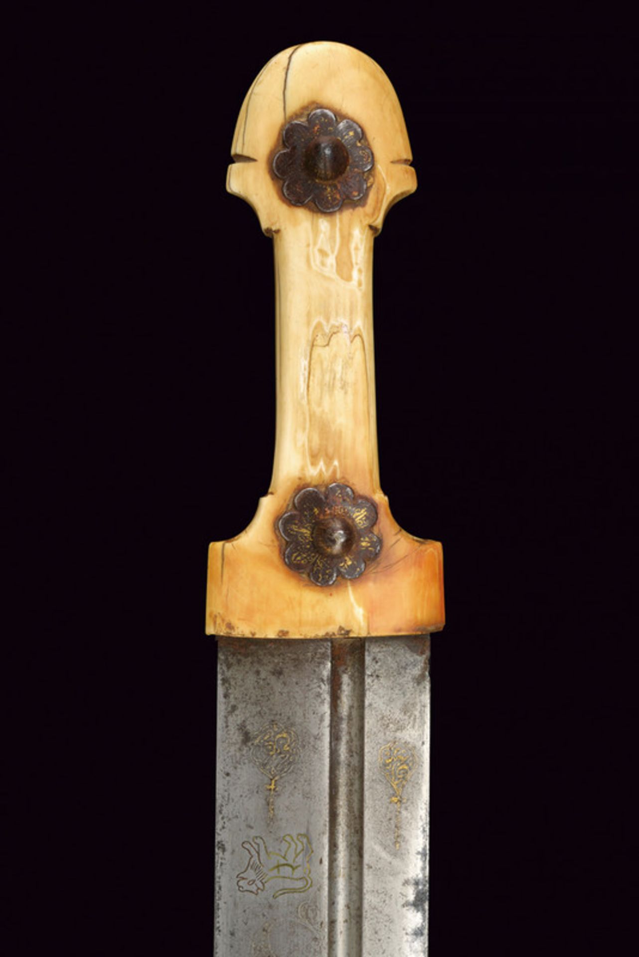 A qama dating: 19th Century provenance: Caucasia Wide, straight, double-edged blade (some pitting), - Image 2 of 5