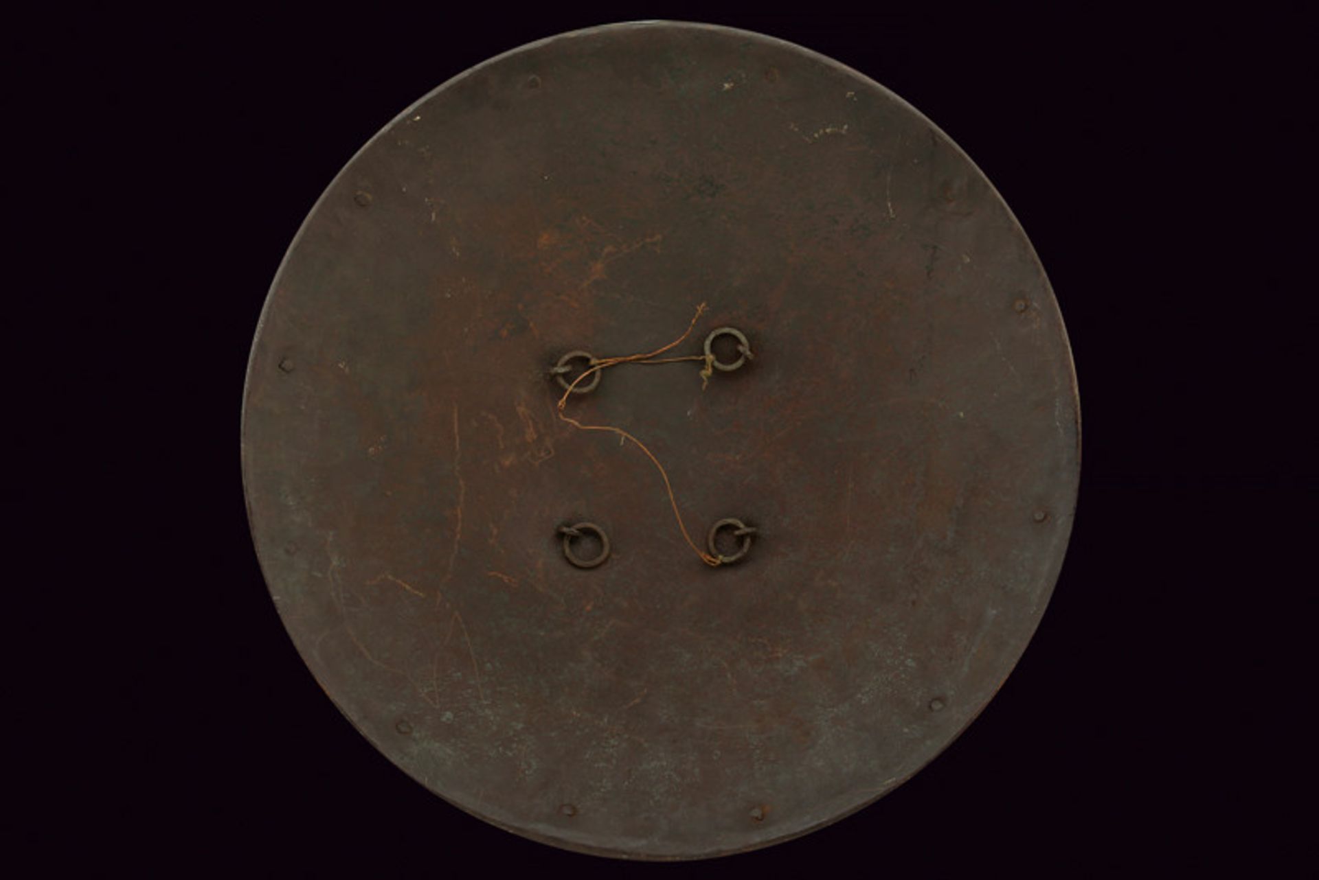 A dhal dating: 19th Century provenance: India Made of iron, decorated with concentric circled with - Image 3 of 4