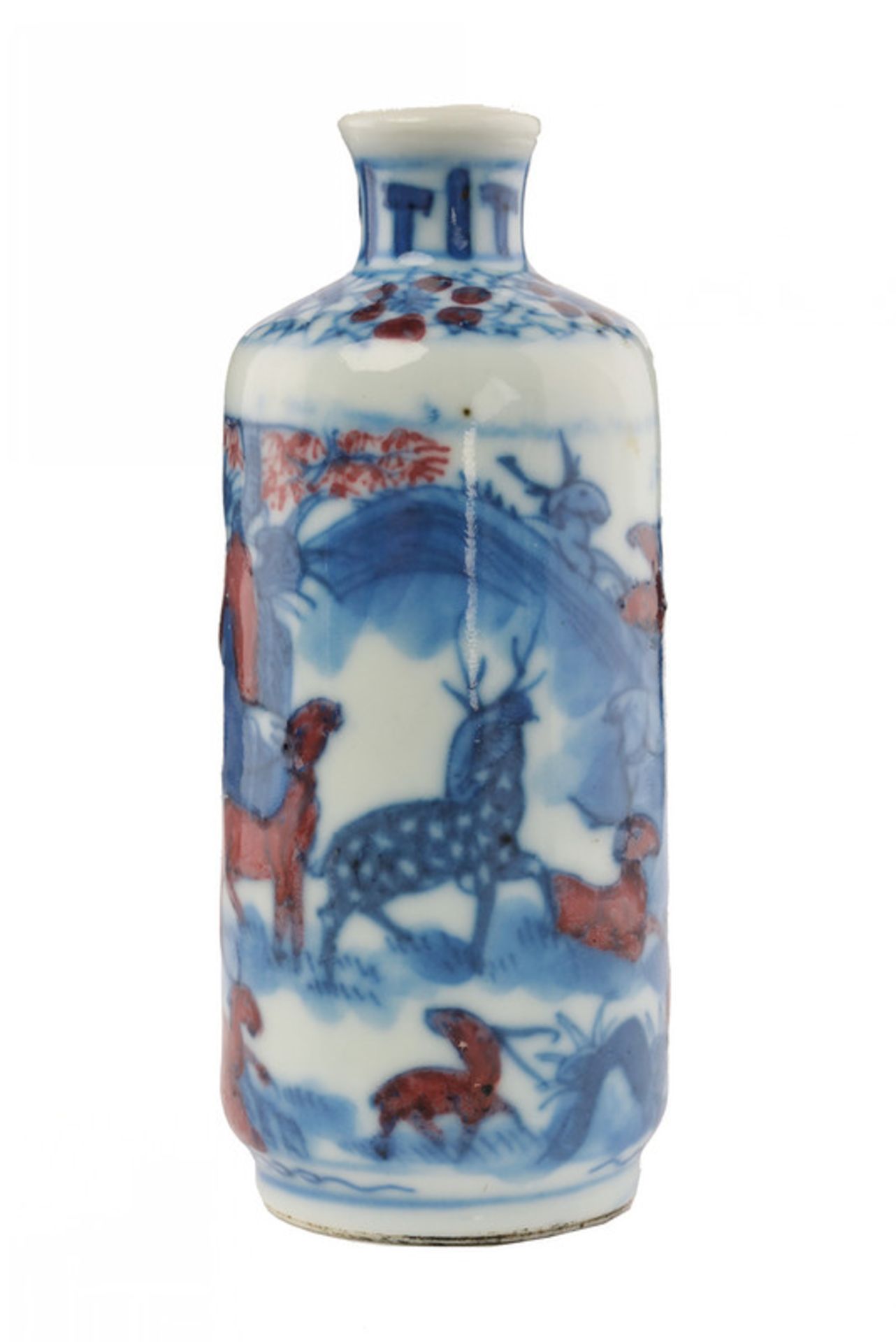 A blu white and aubergine porcelain snuff bottle dating: 19th Century provenance: China