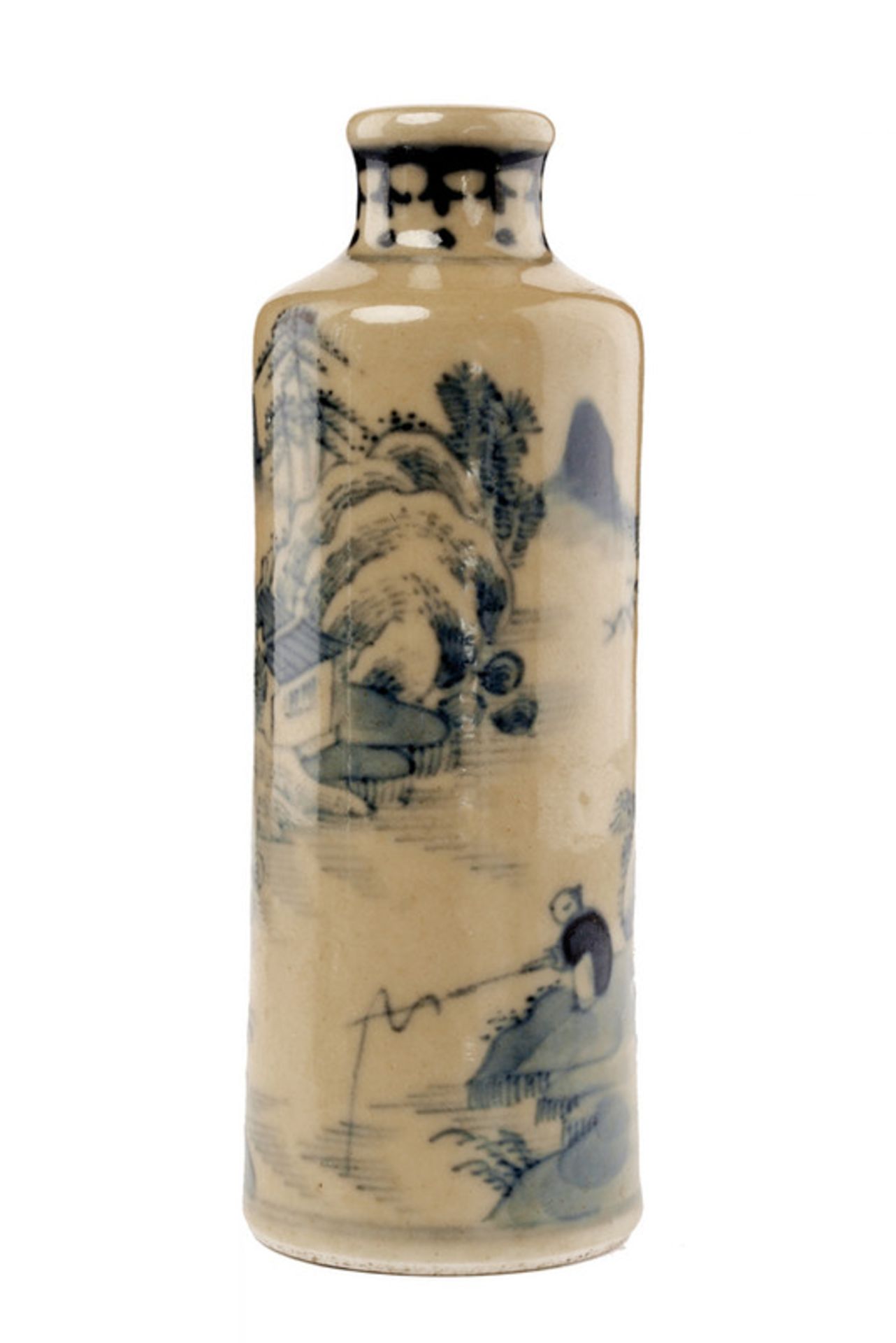 A nice porcelain snuff bottle with blu decoration Yongzheng marked dating: 19th Century