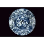 A Kraak blu and white porcelain small dish dating: Wanli (1573-1619) provenance: China Decorated