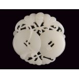 A nice round shaped white jade dating: Republic (1912-1949) provenance: China Round, flattened