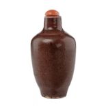 A nice aubergine glazed porcelain snuff bottle dating: 19th Century provenance: China Pseudo-