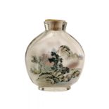 A painted glass snuff bottle dating: Republic (1912-1949) provenance: China Round, flattened