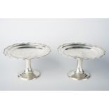 A fine pair of silver high footed bowls dating: 19th Century provenance: China On a wide base, the