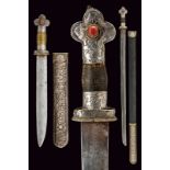 A patag (sword) and with dagger, dating: circa 1900, provenance: Tibet, dating: circa 1900,