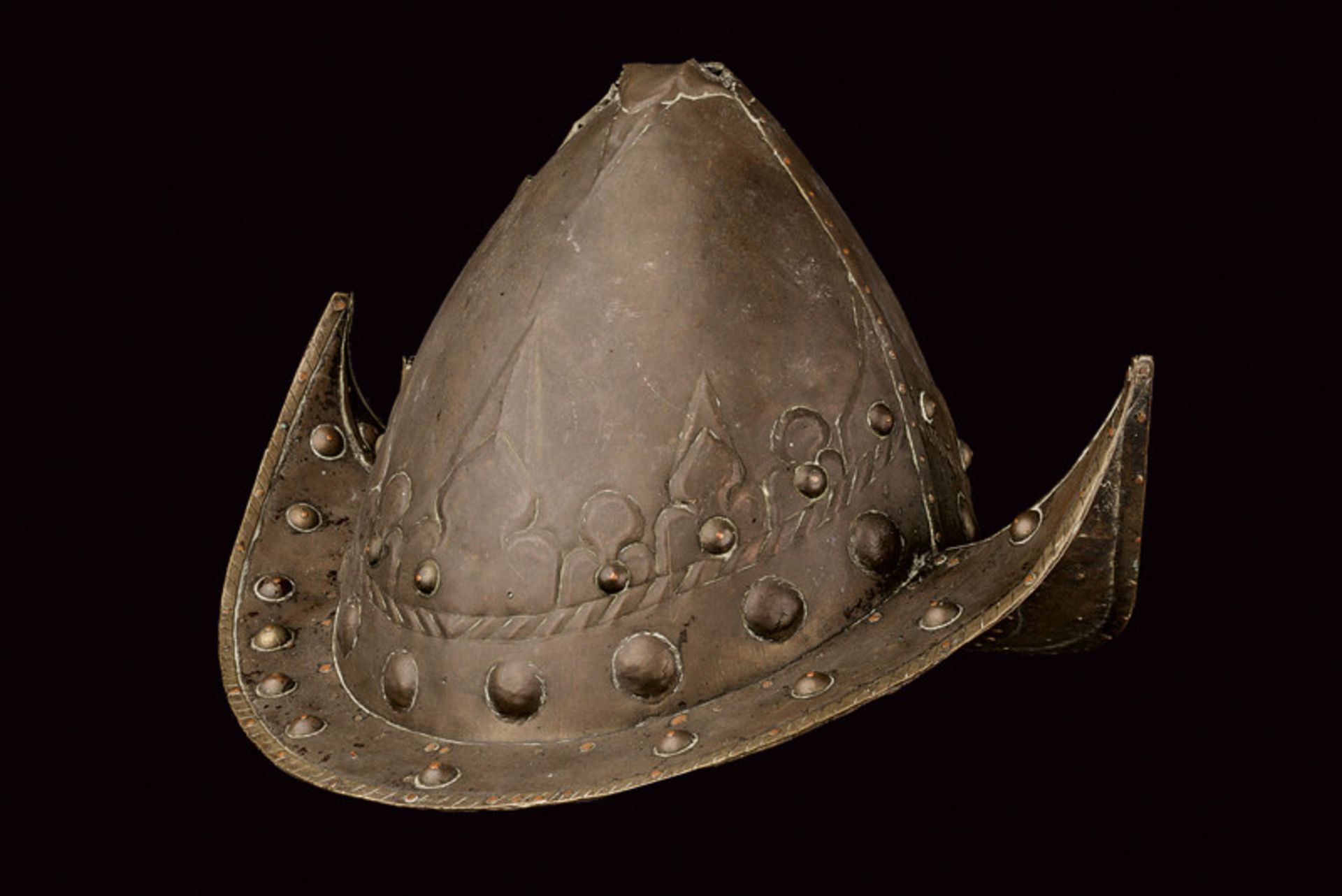 A rare Moro helmet, dating: 19th Century, provenance: The Philippines, dating: 19th Century, - Image 3 of 3