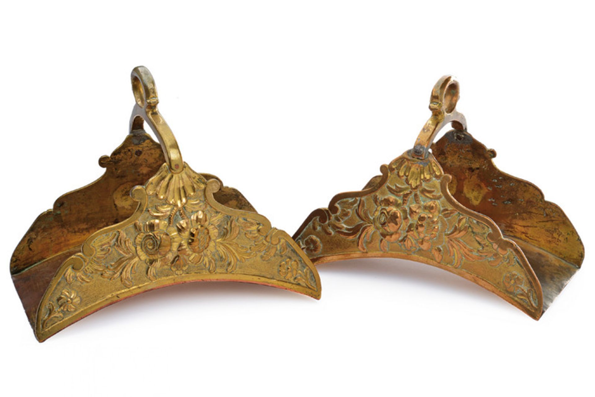 A fine and rare pair of Mameluke stirrups , dating: late 17th Century, provenance: Ottoman Empire,