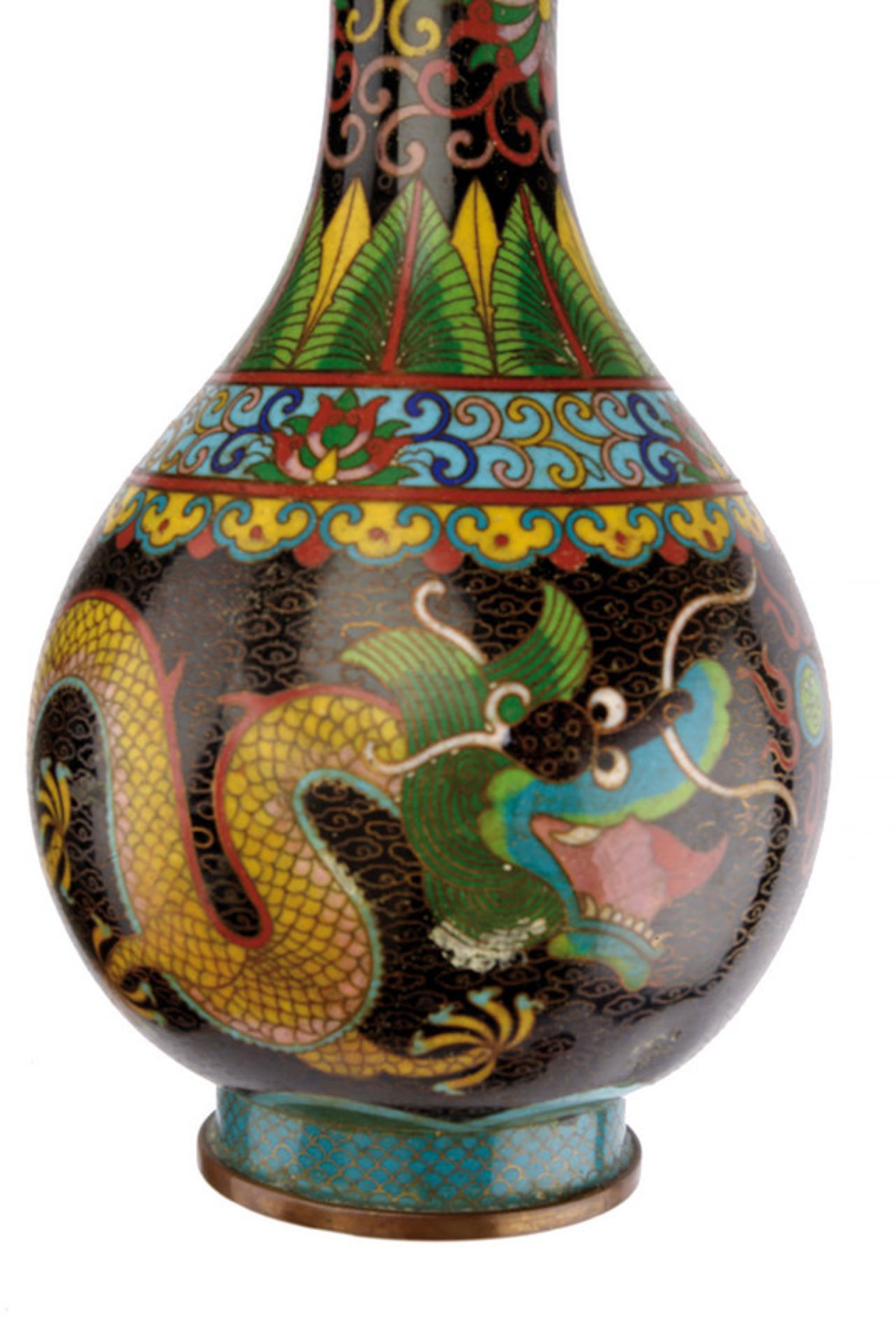 A pair of cloisonnÃ© vases, dating: circa 1900, provenance: China, dating: circa 1900, provenance: - Image 2 of 3
