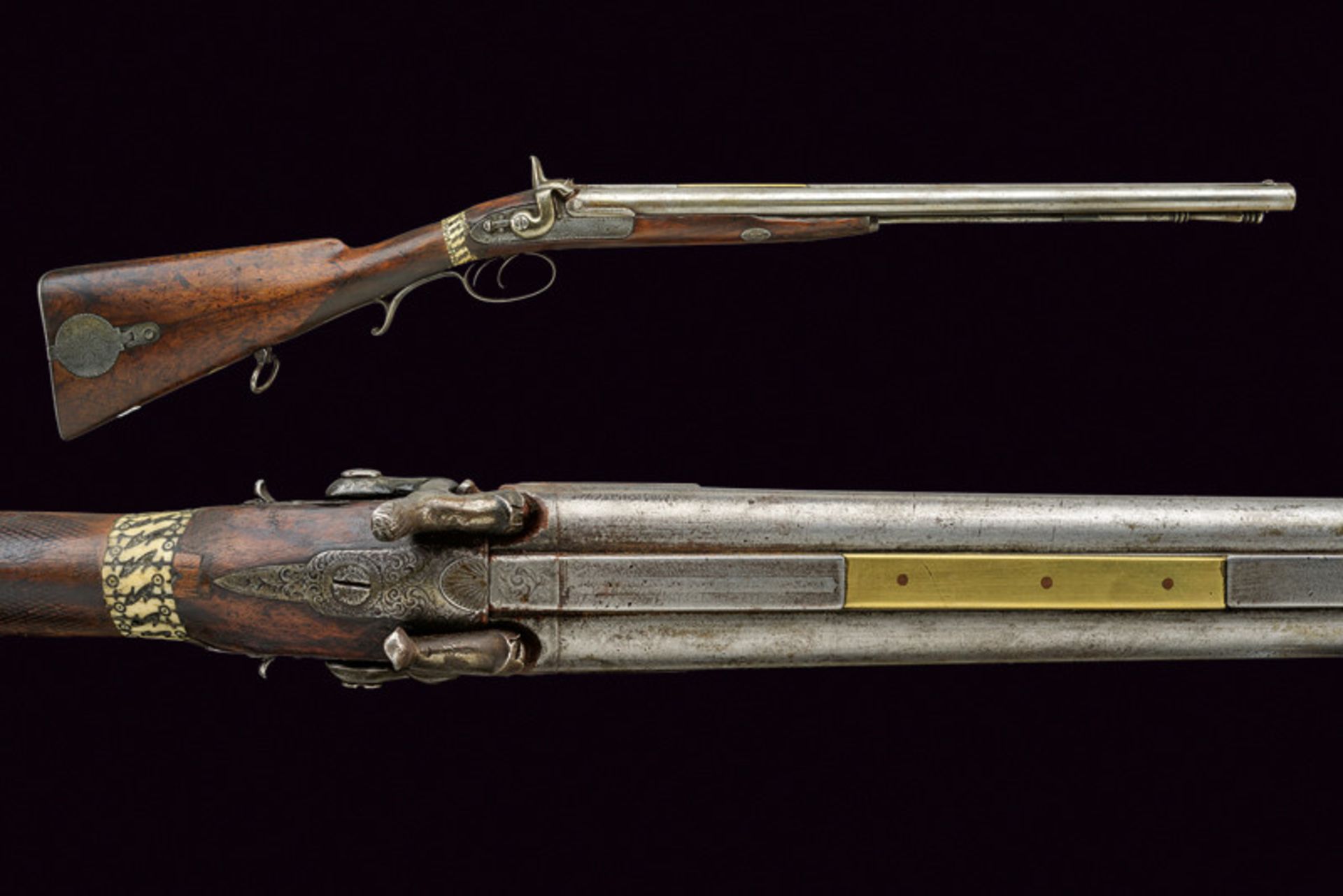 An interesting double barrelled percussion gun for the Indian market, dating: mid-19th Century,