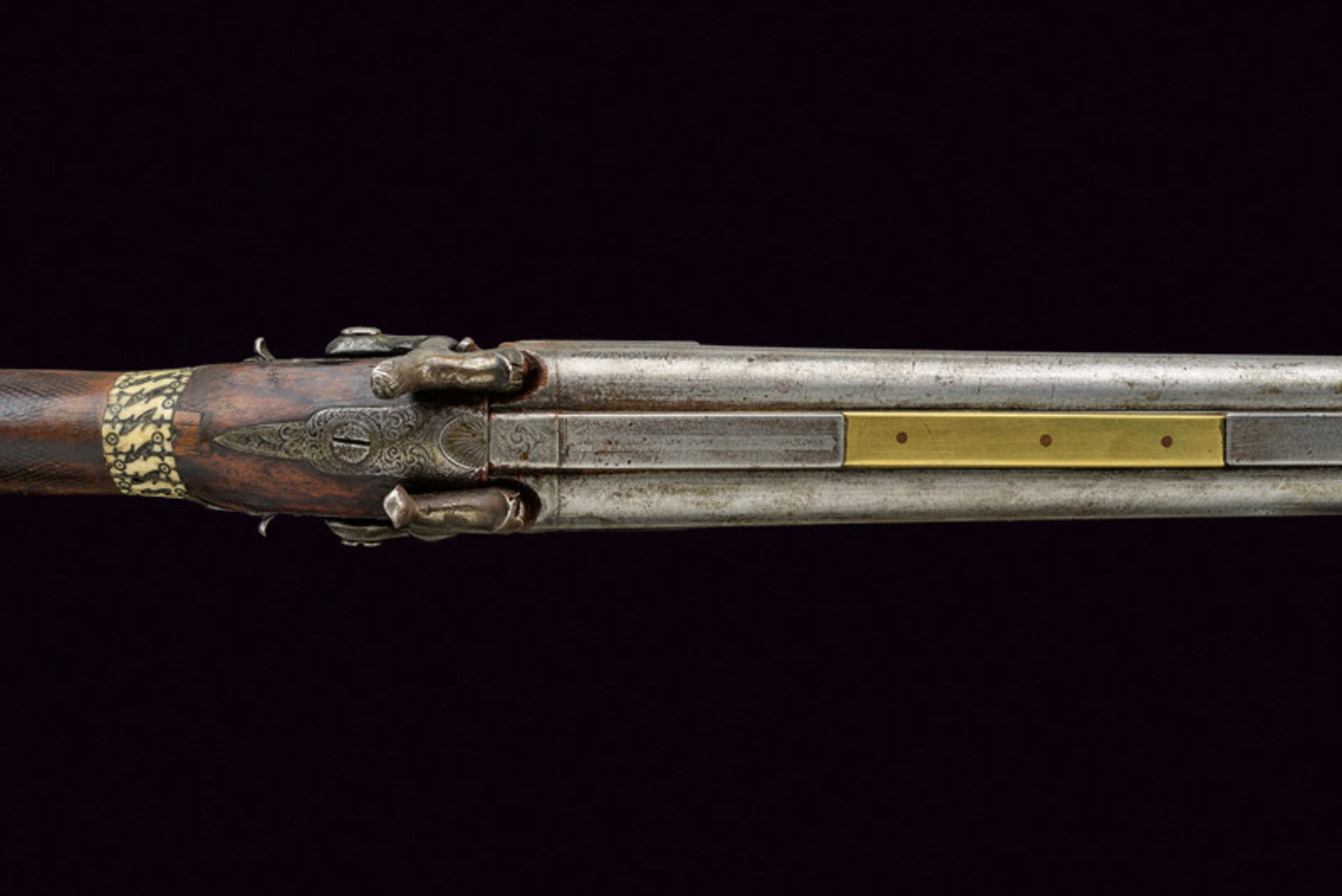 An interesting double barrelled percussion gun for the Indian market, dating: mid-19th Century, - Image 3 of 7