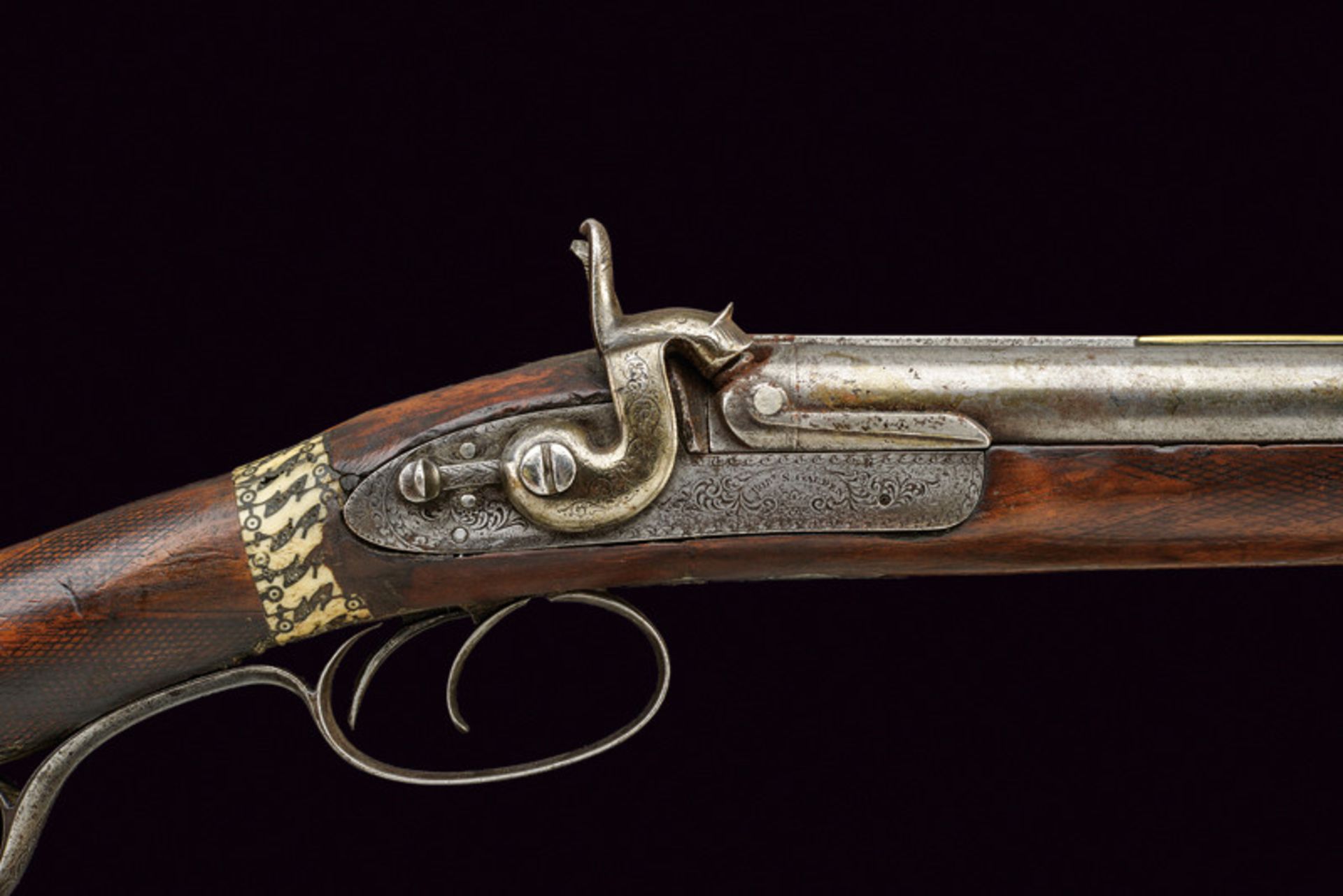 An interesting double barrelled percussion gun for the Indian market, dating: mid-19th Century, - Image 2 of 7