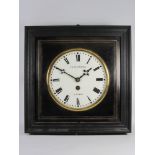 19th century wall hanging vineyard clock, painted glass dial, signed, F. L.