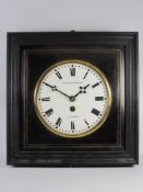 19th century wall hanging vineyard clock, painted glass dial, signed, F. L.
