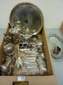 Hallmarked silver beaker, baby's spoon and pusher,