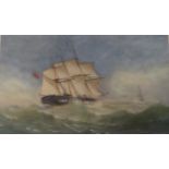 British Sailing Ship in Stormy Seas,