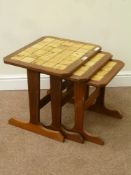 Vintage retro tile top nest of three tables,