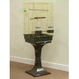 Metal wire bird cage on plastic stand,43cm x 43cm,