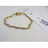 Diamond set gold-plated bracelet