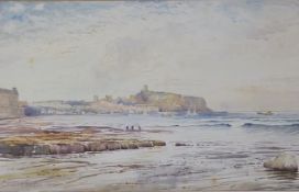 Scarborough South Bay, watercolour signed and dated Edward H Simpson 1980,