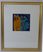 Cats, limited edition tube lined plaque no.